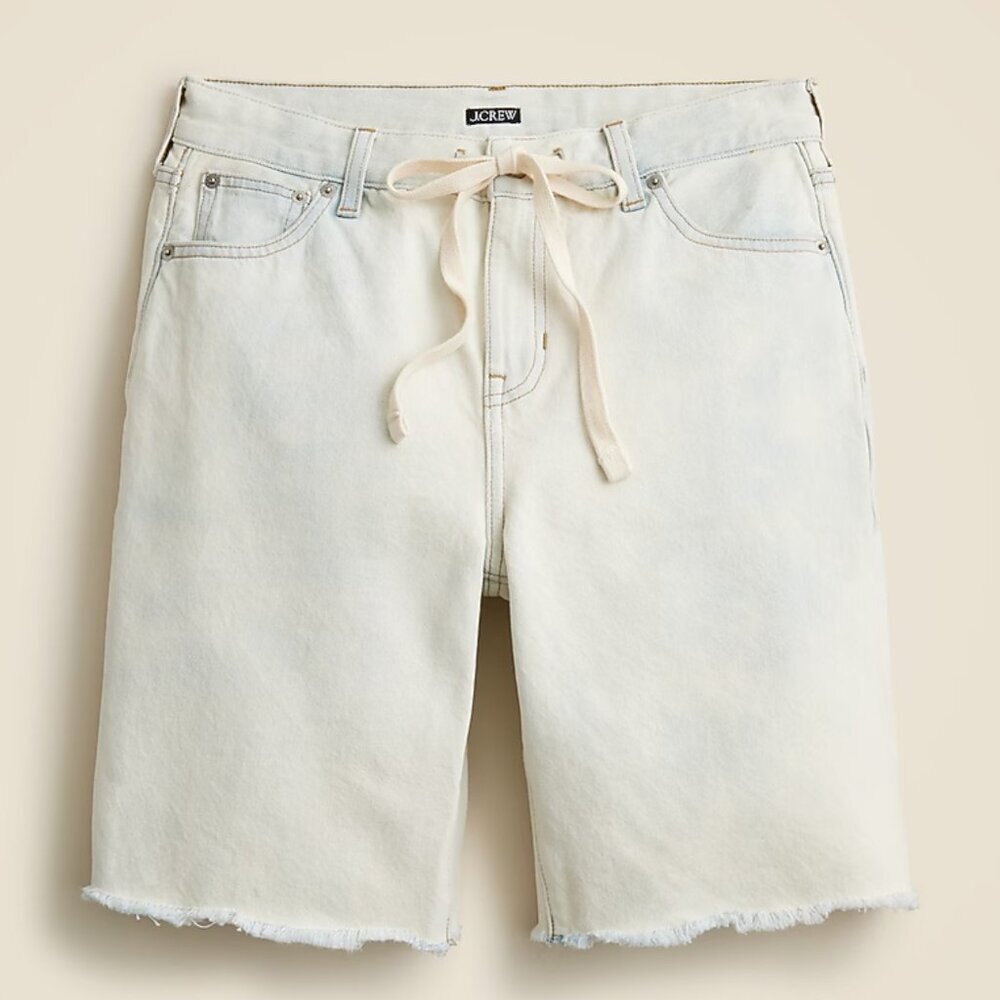 J. Crew Cream Drawstring Jean Shorts